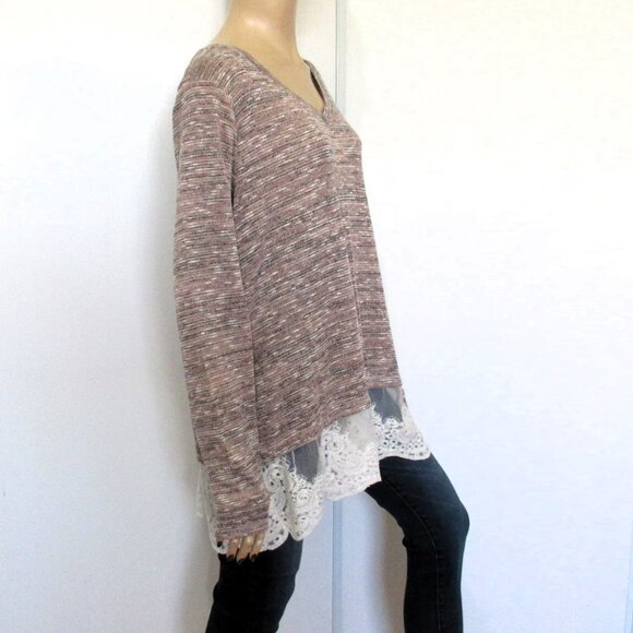 MAURICES Blouse Size 2 Long Sleeve Knit Tunic - Picture 2 of 8